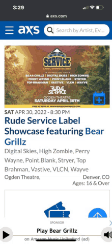 rude service label showcase featuring bear grillz on april 30 2022