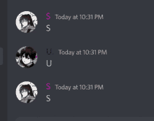 a screenshot of a discord conversation between u. and s.