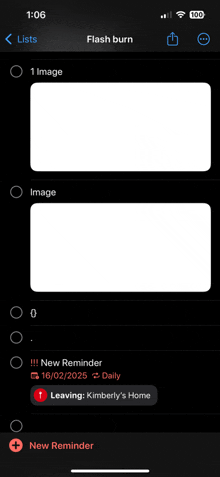 a screenshot of a flash burn app on a smartphone