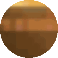 a pixel art drawing of a brown circle with a white background