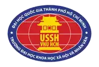 a logo for ussh vnu hcm shows a globe and a pagoda