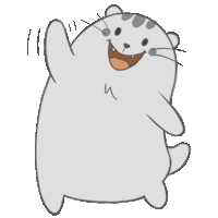 a cartoon drawing of a hamster with a smile on its face