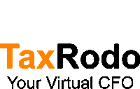 a black and orange logo for tax rodo