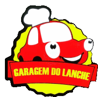 a logo for garagem do lanche with a cartoon car on it