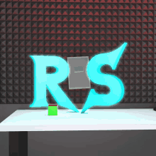 the word rs is glowing in the dark