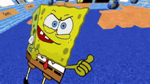 a cartoon of spongebob giving a thumbs up sign