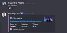 a screenshot of ping pong pitches showing ram mojo playing best dubstep mix 2020