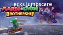 a video game called mario & luigi brothership is being played