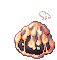 a pixel art drawing of a pile of food with smoke coming out of it .