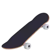 a black skateboard with white wheels and a black top