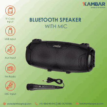 an ad for a bluetooth speaker with a mic