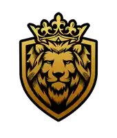 a gold lion with a crown on its head