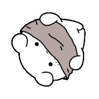 a cartoon drawing of a polar bear wearing a blanket .