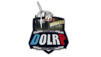 a logo for dolrp roleplay community with a windmill and route 68