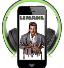 a phone with a picture of a man and the word limahl