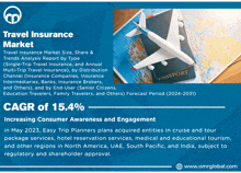 a travel insurance market poster with an airplane and passport