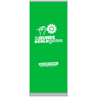 a green banner with the words les jeunes ecologistes on it