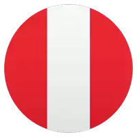 a red and white flag in a circle