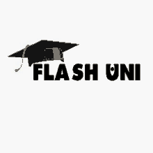 a logo for flash uni shows a graduation cap