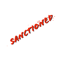 the word sanctioned is written in red letters