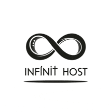 a black and white logo for a company called infinit host