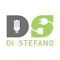 a logo for di stefano with a light bulb and plugs