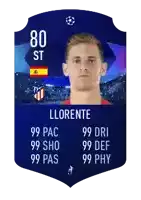 a card of a soccer player with the name llorente on it