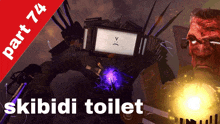 part 74 of skibidi toilet shows a robot with a sad face