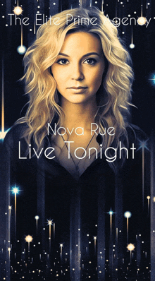 a poster for nova rue live tonight shows a woman with blonde hair