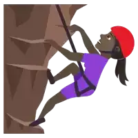 a cartoon of a woman climbing a rock wall