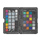 a color checker is open to a page with a ruler on it