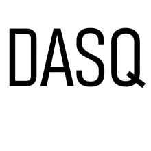 a white background with the word dasq written in black