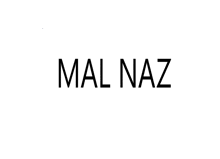 a white background with the word mal naz written in black