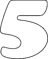 a black and white outline of a number 5 on a white background