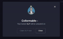 a screen that says collormable your locked slps will be unlocked on