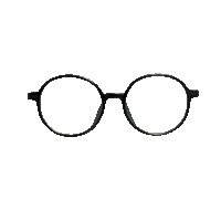 a pair of round glasses with black rims and clear lenses