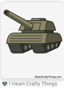 a cartoon drawing of a tank with the words i heart crafty things underneath it