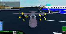 a plane in a video game with the words infinite fuel on the bottom right