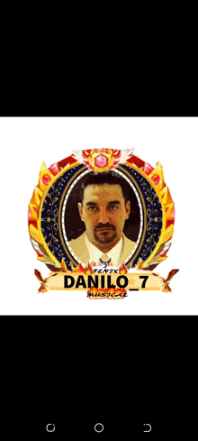 a picture of a man with the name danilo_7 on it