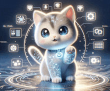 a cartoon cat is surrounded by icons and the words all - checks