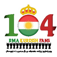 a poster that says rma kurdish fans with a flag and a crown