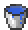 a pixel art bucket with blue paint dripping out of it on a white background .