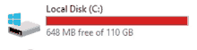 a computer screen shows that the local disk is empty