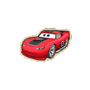 a sticker of a red car from cars on a white background