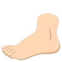 a cartoon drawing of a foot with a slight curve in the toe