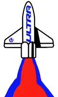 a drawing of a rocket that says ultra