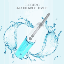 a picture of an electric portable device surrounded by water