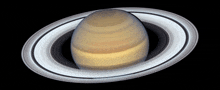 a picture of saturn with its rings visible