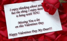 a card that says happy valentines day my dear on it