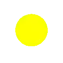 a yellow circle on a white background that looks like a smiley face